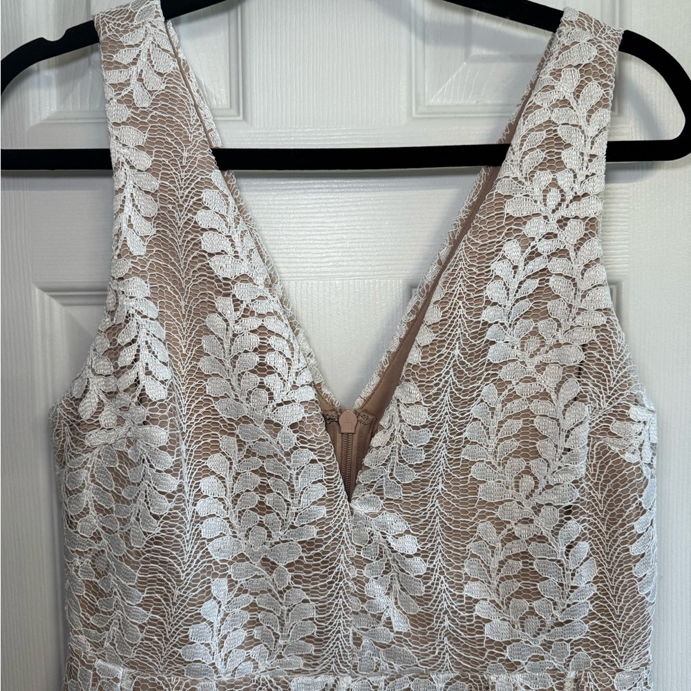 Lulu's Cream and Tan Lace Dress